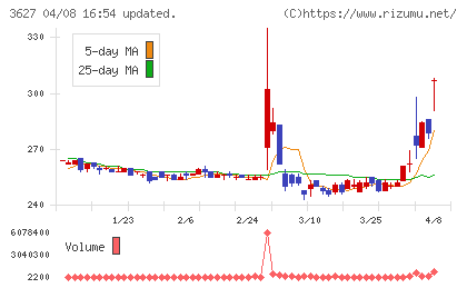テクミラホールディングスチャート