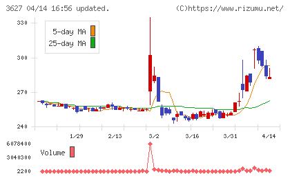 テクミラホールディングスチャート