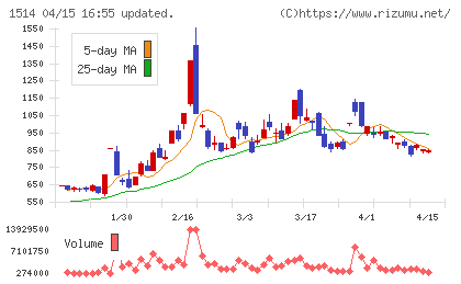 住石ホールディングスチャート