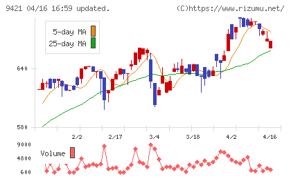 エヌジェイホールディングスチャート