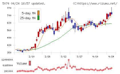テスホールディングスチャート