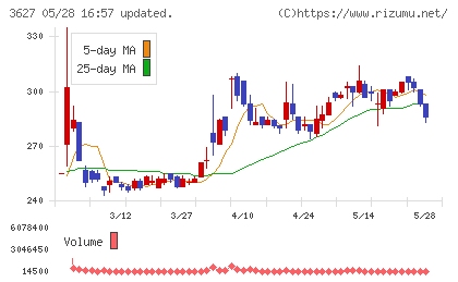 テクミラホールディングスチャート