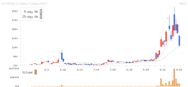 VALUENEX・株価チャート
