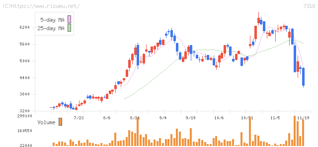 セレンディップ・ホールディングス・株価チャート